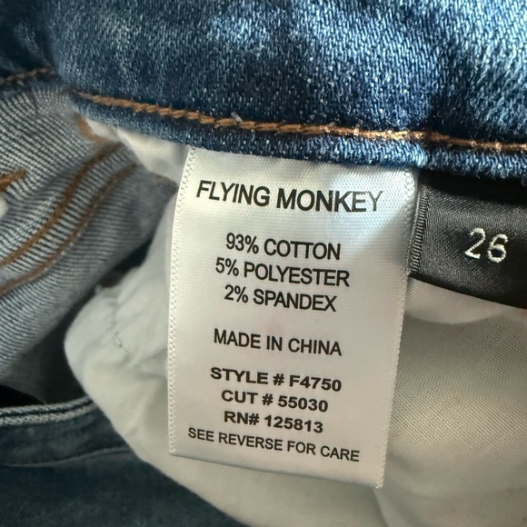Flying Monkey Light Blue Cropped Jeans Size 26 - Picture 2 of 6